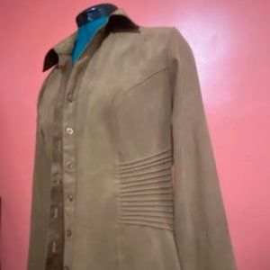 long sleeve seude look blouse